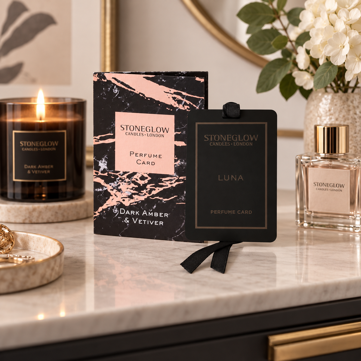 Duftkort Stoneglow - Dark amber & Vetiver