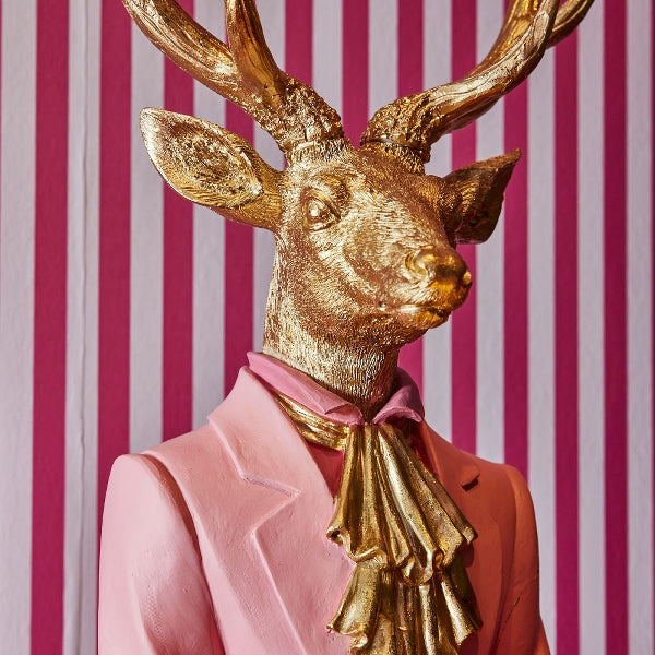 Hjortefigur med brett – “Rosalin” (lysestake / dekorfigur)